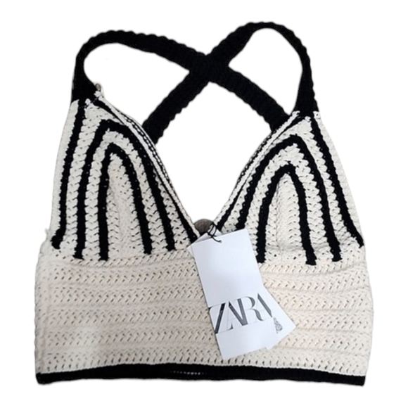 Zara crochet cropped top size M - Picture 4 of 9